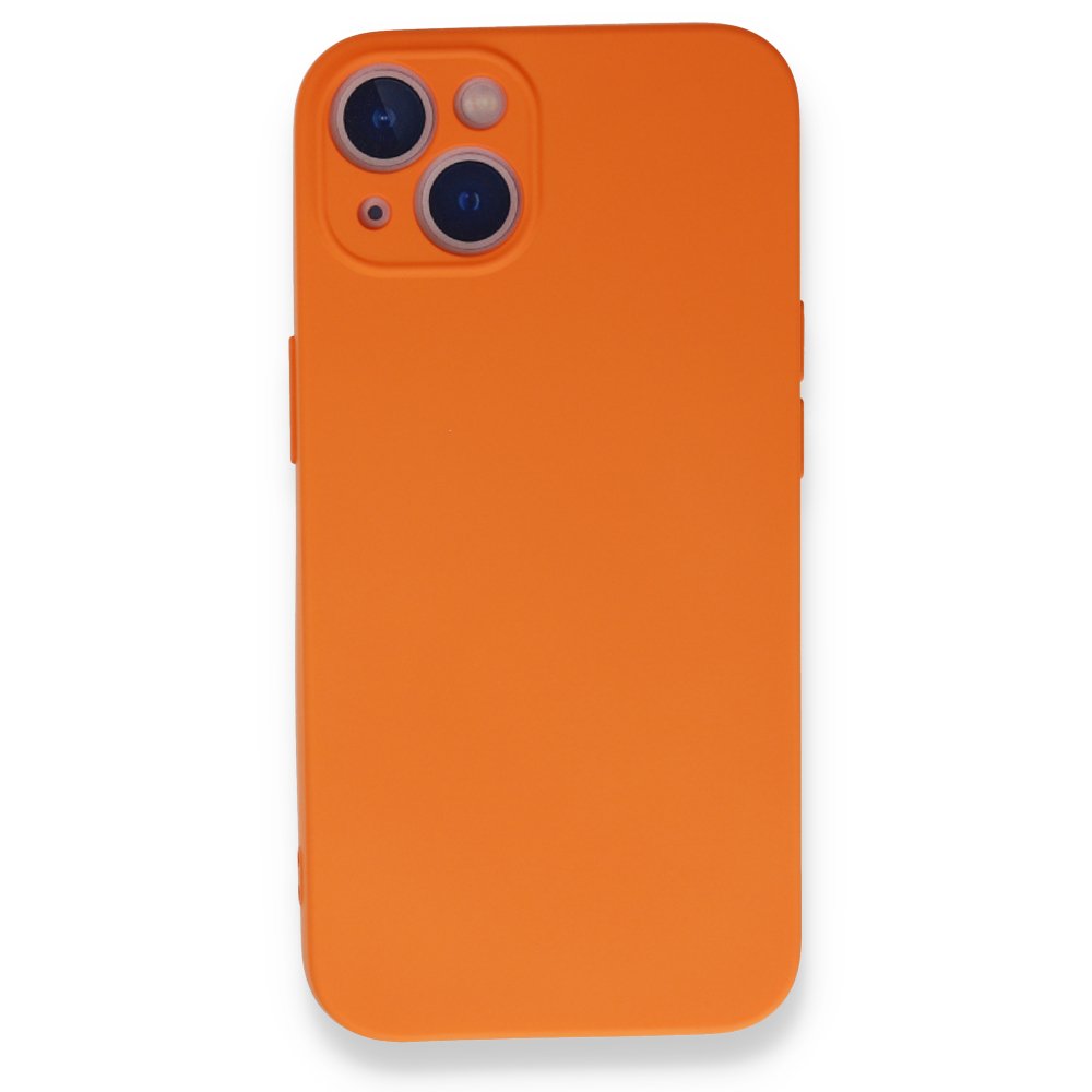 Newface iPhone 13 Kılıf Nano içi Kadife Silikon - Turuncu