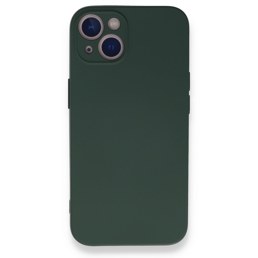 Newface iPhone 13 Kılıf Nano içi Kadife  Silikon - Koyu Yeşil