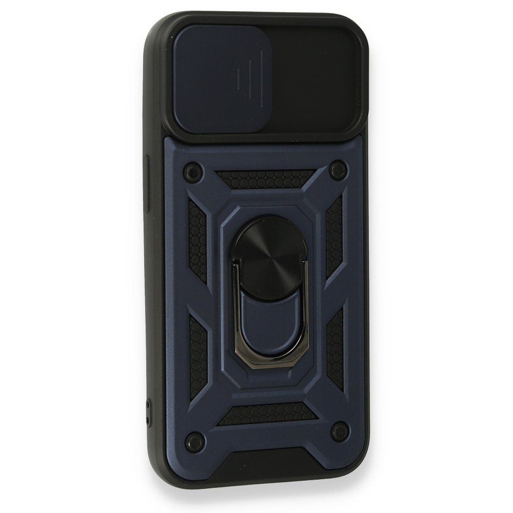 Newface iPhone 13 Kılıf Pars Lens Yüzüklü Silikon - Lacivert