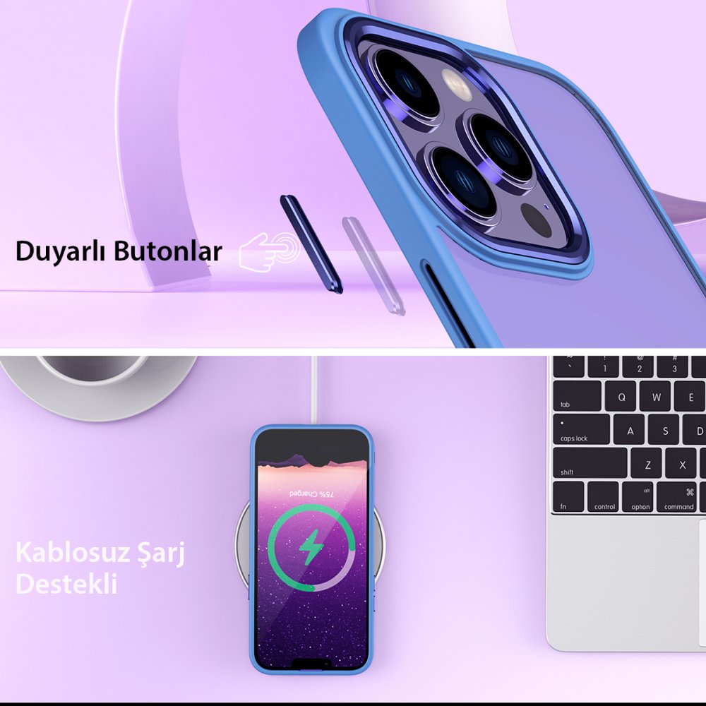 Newface iPhone 13 Kılıf Power Silikon - Mor