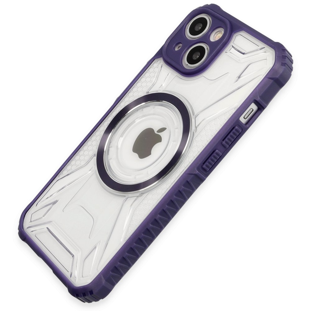 Newface iPhone 13 Kılıf Prag Magneticsafe Kapak - Derin Mor