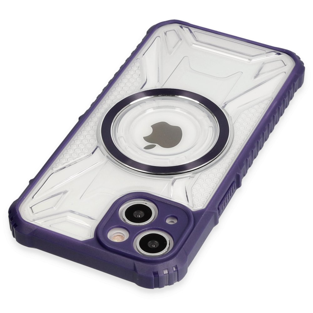 Newface iPhone 13 Kılıf Prag Magneticsafe Kapak - Derin Mor
