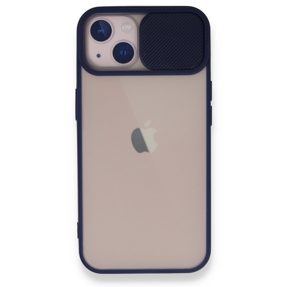 Newface iPhone 13 Mini Kılıf Palm Buzlu Kamera Sürgülü Silikon - Lacivert