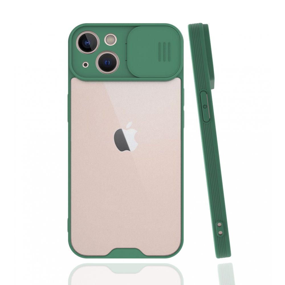 Newface iPhone 13 Mini Kılıf Platin Kamera Koruma Silikon - Yeşil