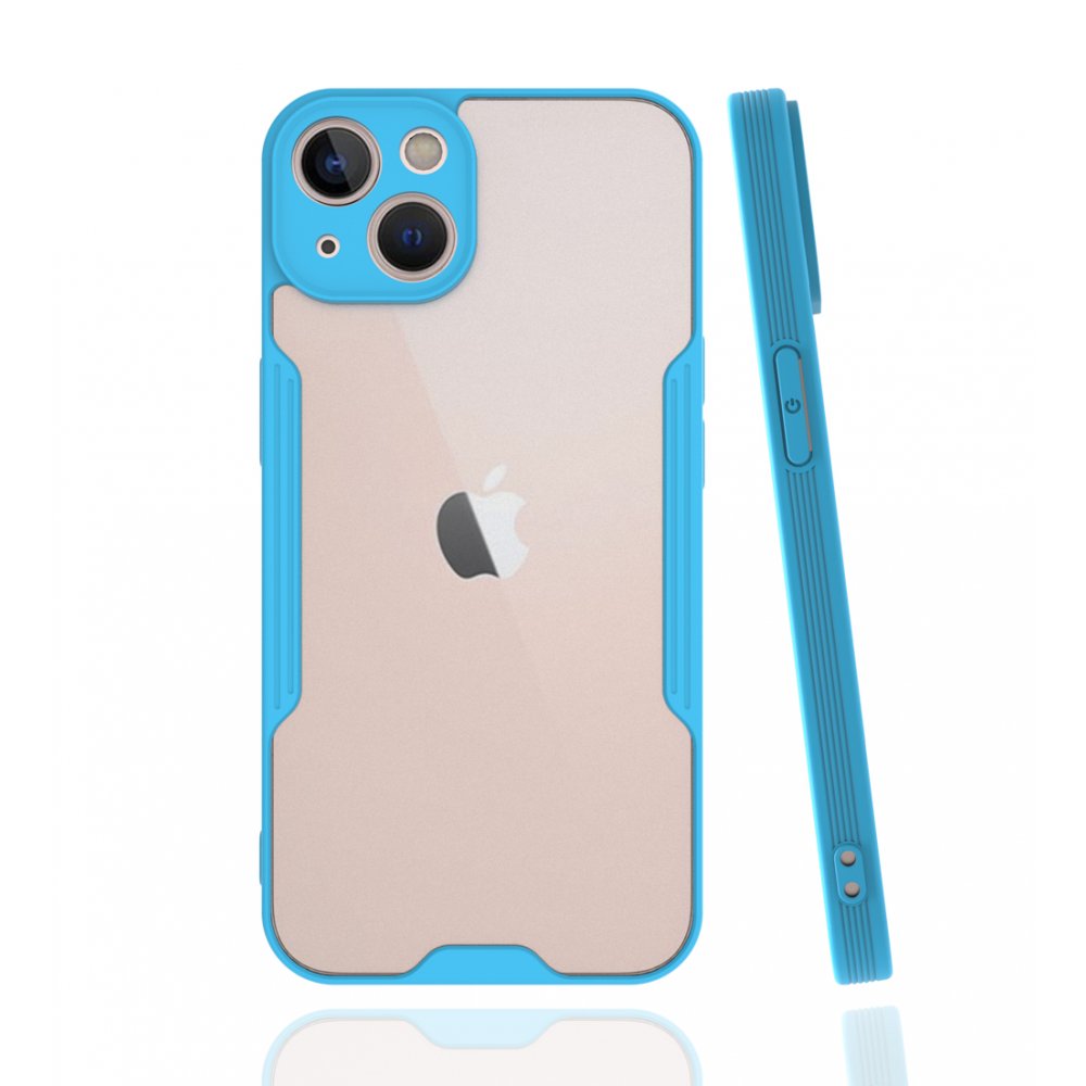 Newface iPhone 13 Mini Kılıf Platin Silikon - Mavi