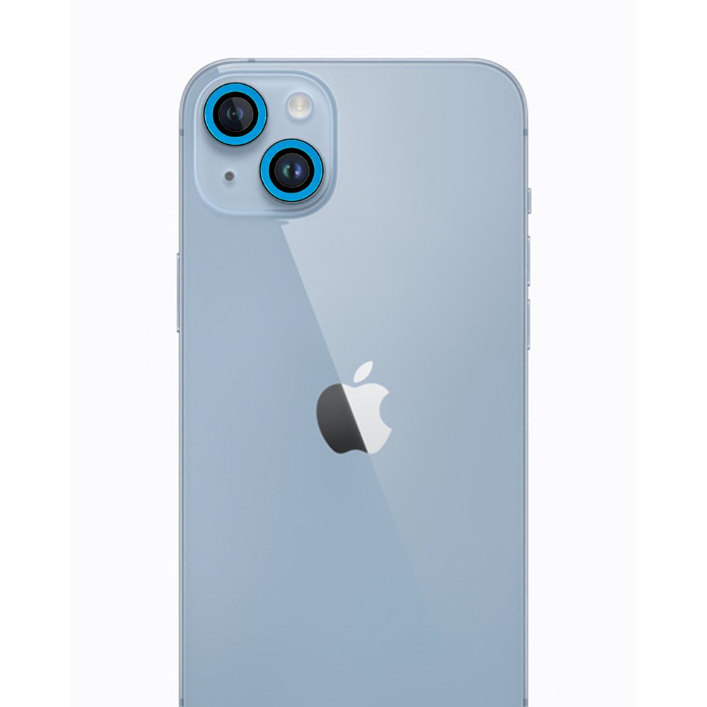 Newface iPhone 13 Mini Neon Fosforlu Kamera Lens - Mavi