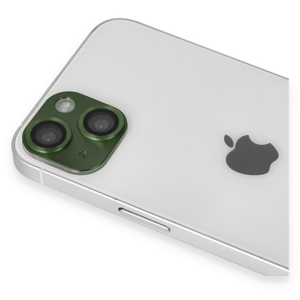 Newface iPhone 13 Mini Pers Alüminyum Kamera Lens - Yeşil
