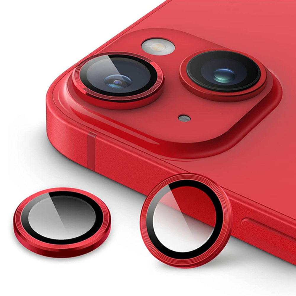 Newface iPhone 13 Mini Valdez Metal Kamera Lens - Kırmızı