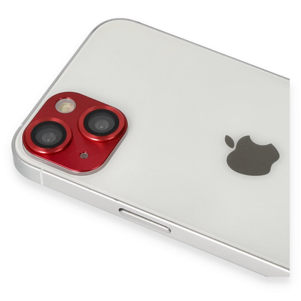 Newface iPhone 13 Pers Alüminyum Kamera Lens - Kırmızı