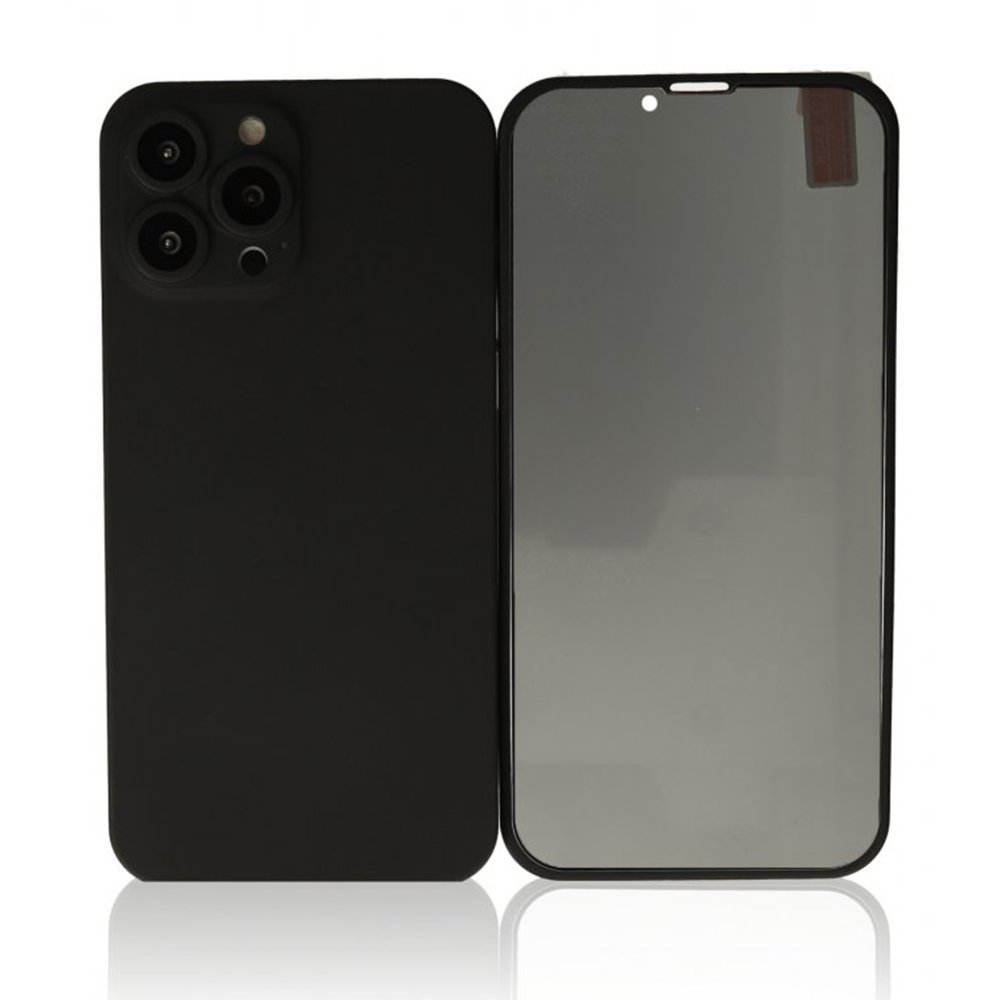 Newface iPhone 13 Pro Kılıf 360 Hayalet Full Body Silikon Kapak - Siyah