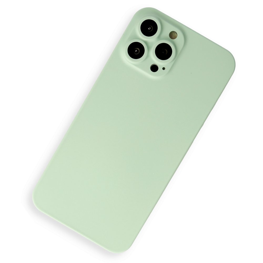 Newface iPhone 13 Pro Kılıf 360 Mat Full Body Silikon Kapak - Açık Yeşil