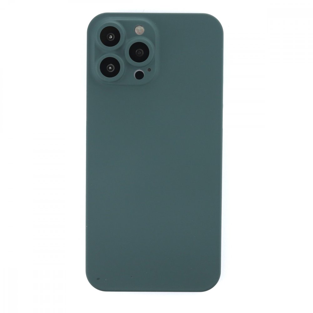 Newface iPhone 13 Pro Kılıf 360 Mat Full Body Silikon Kapak - Koyu Yeşil
