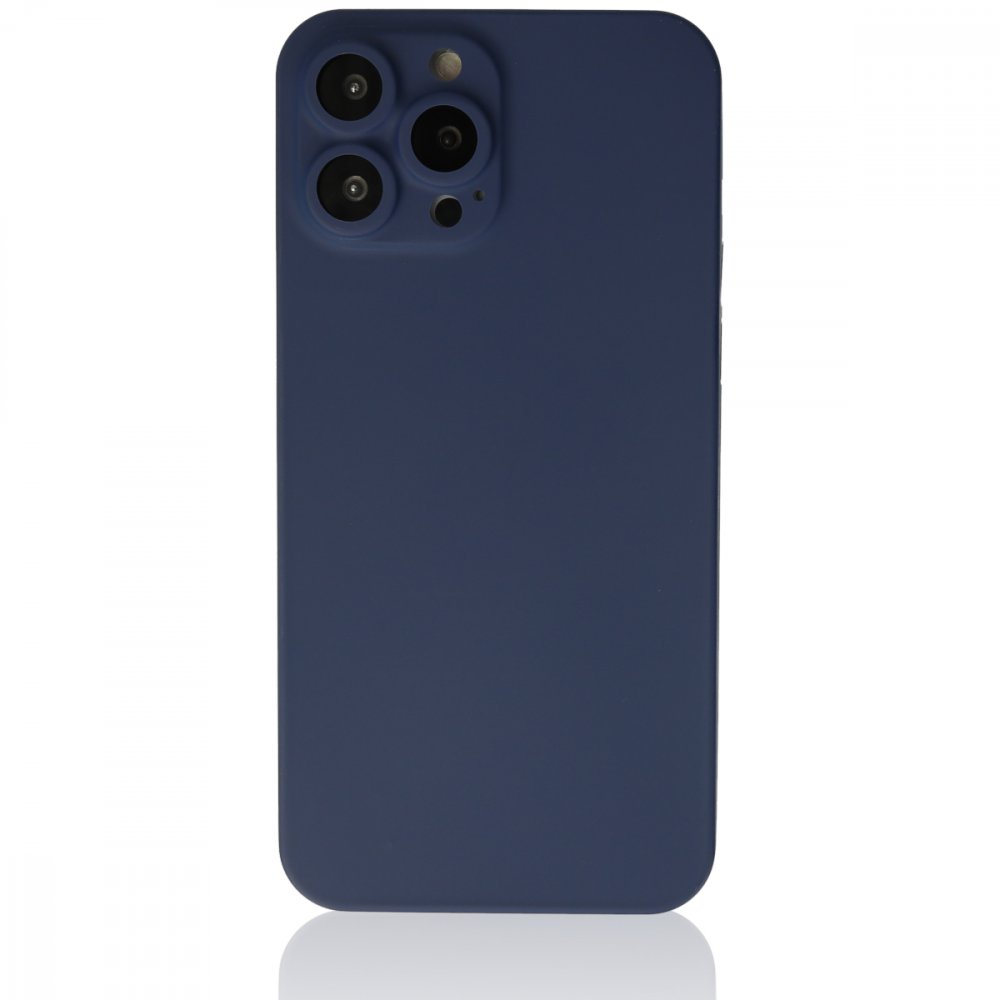 Newface iPhone 13 Pro Kılıf 360 Mat Full Body Silikon Kapak - Mavi