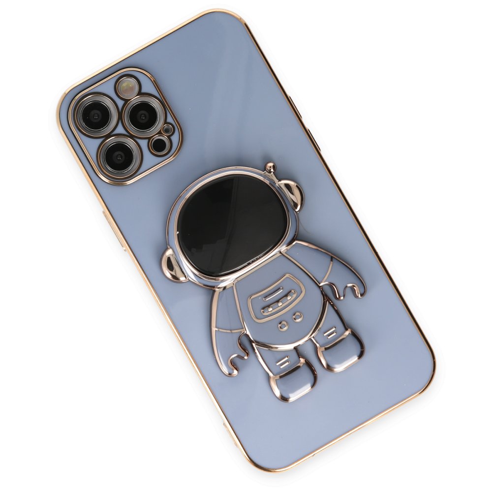 Newface iPhone 13 Pro Kılıf Aston Stand Silikon - Mavi