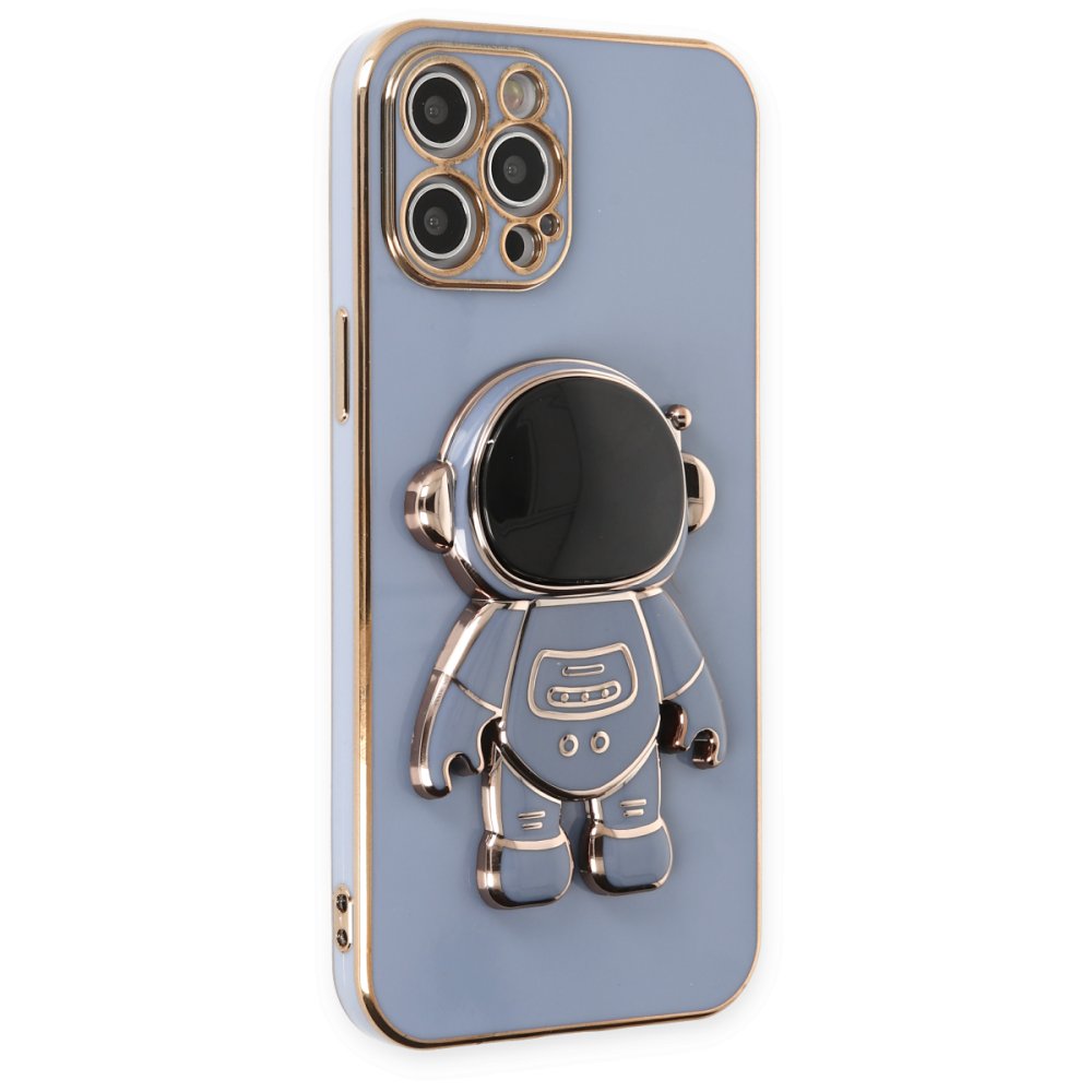 Newface iPhone 13 Pro Kılıf Aston Stand Silikon - Mavi