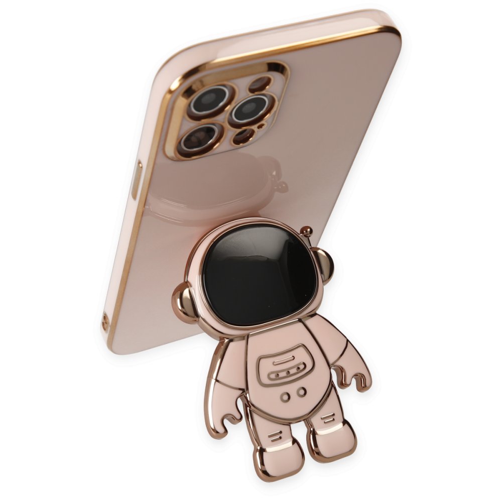 Newface iPhone 13 Pro Kılıf Aston Stand Silikon - Pembe