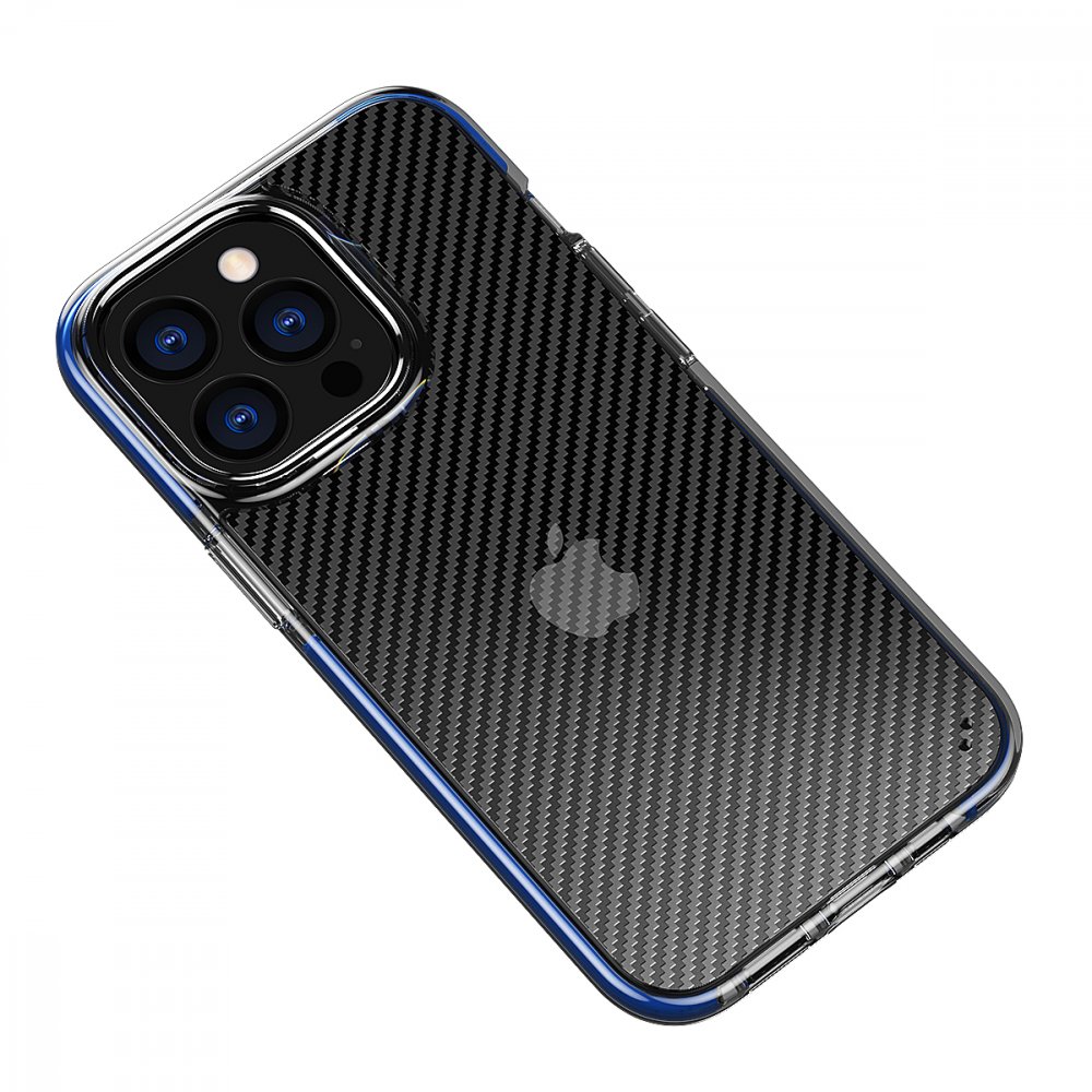 Newface iPhone 13 Pro Kılıf Bambi Karbon Silikon - Mavi