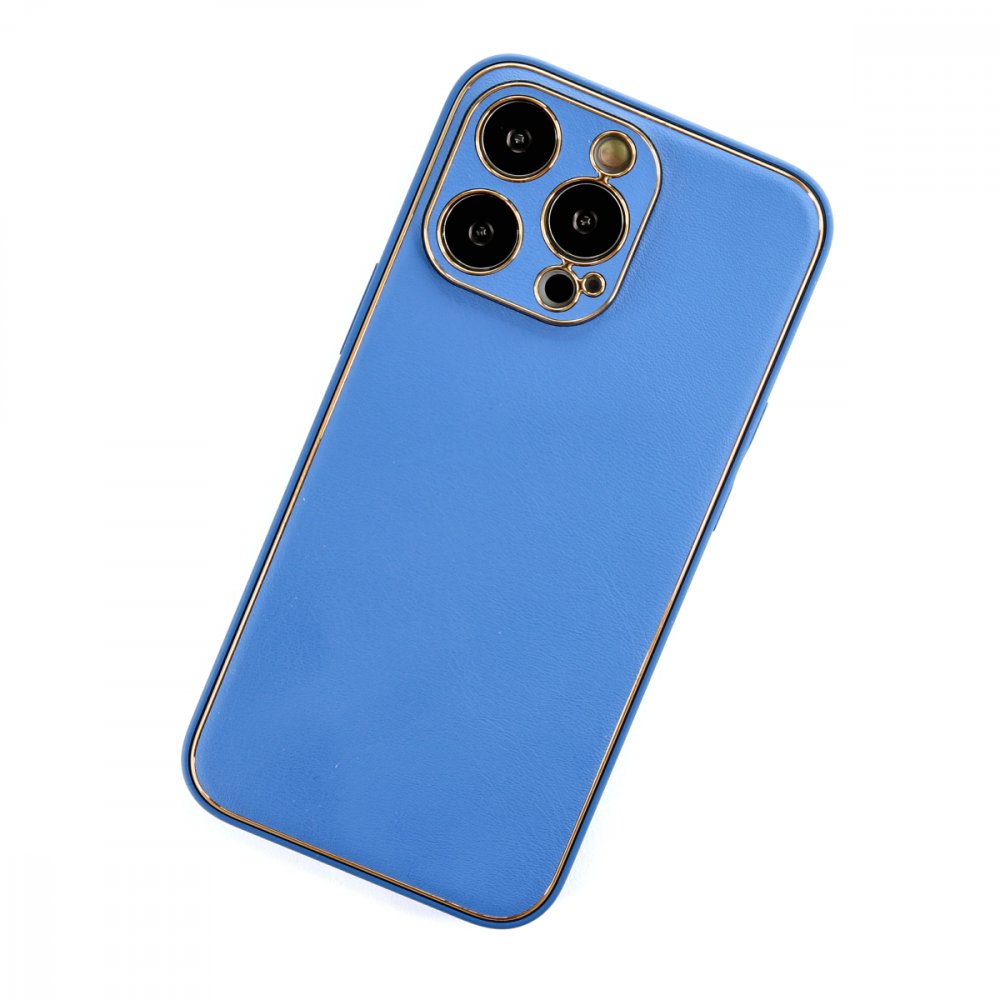 Newface iPhone 13 Pro Kılıf Coco Deri Silikon Kapak - Açık Mavi