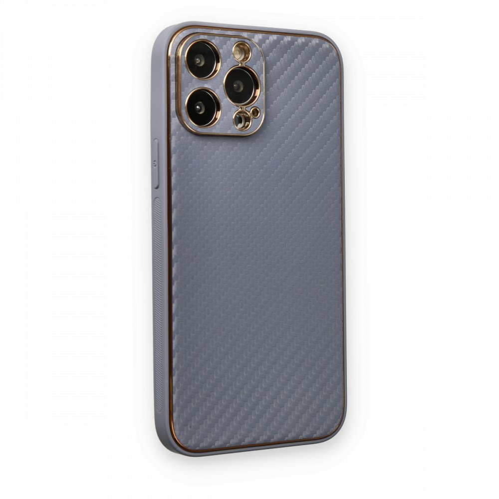 Newface iPhone 13 Pro Kılıf Coco Karbon Silikon - Gri