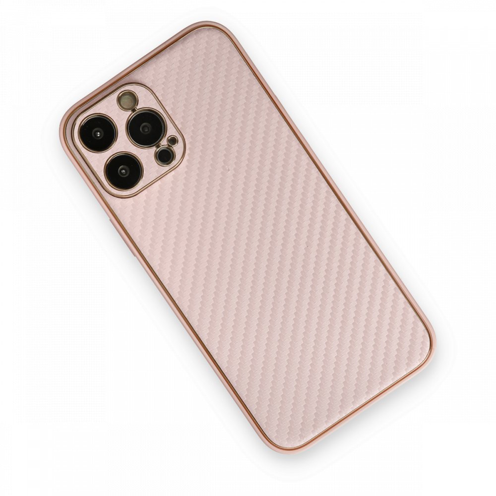 Newface iPhone 13 Pro Kılıf Coco Karbon Silikon - Pembe