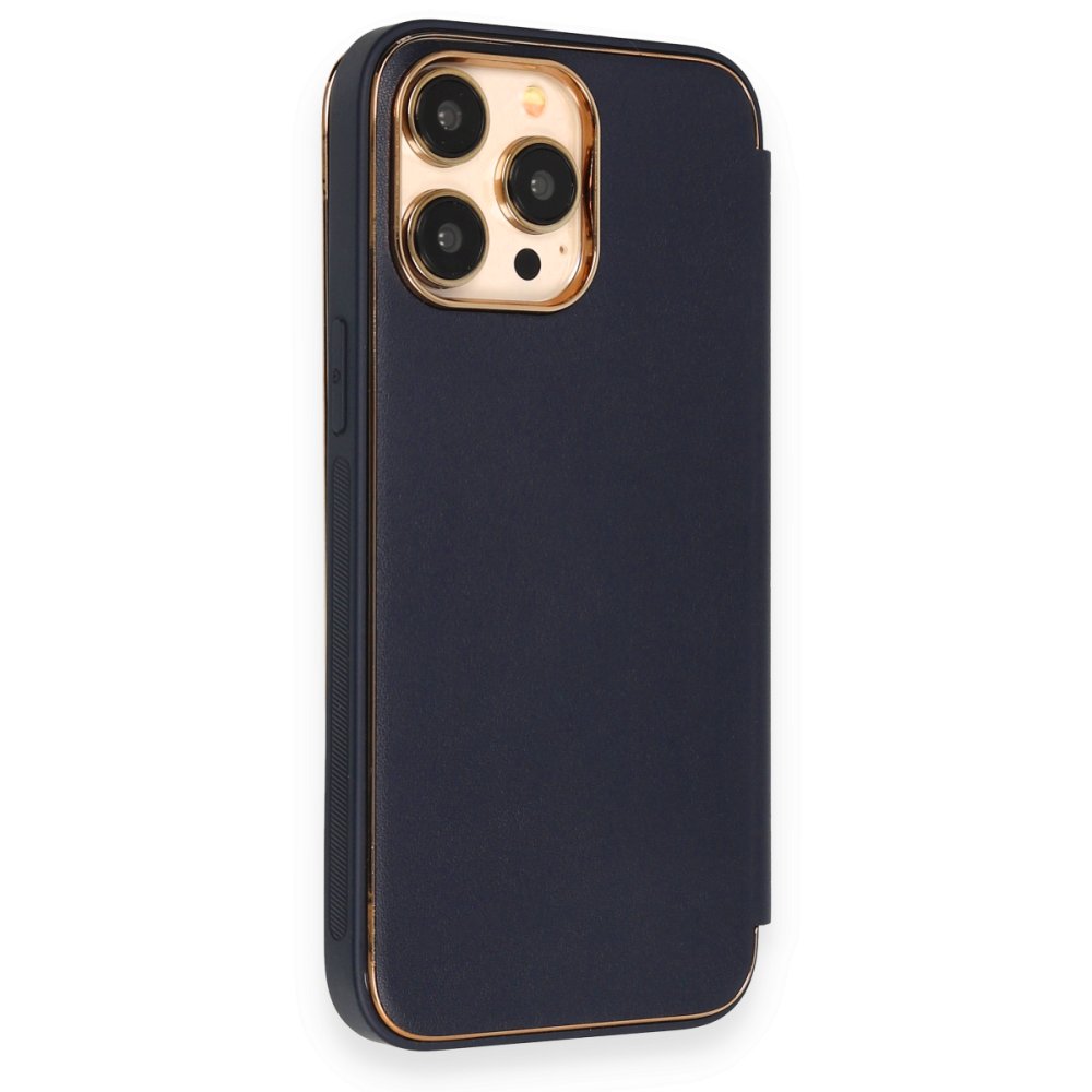 Newface iPhone 13 Pro Kılıf Dolpin Kapaklı - Lacivert