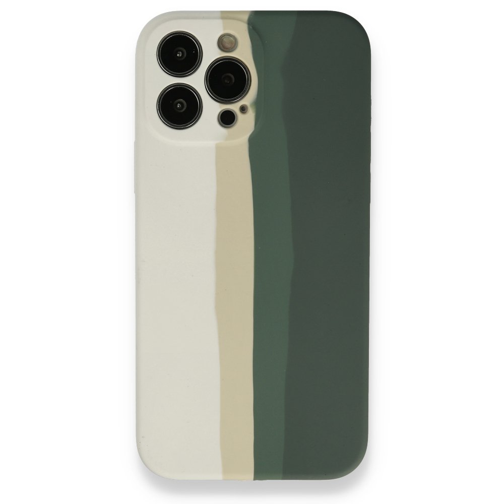 Newface iPhone 13 Pro Kılıf Ebruli Lansman Silikon - Beyaz-Gri
