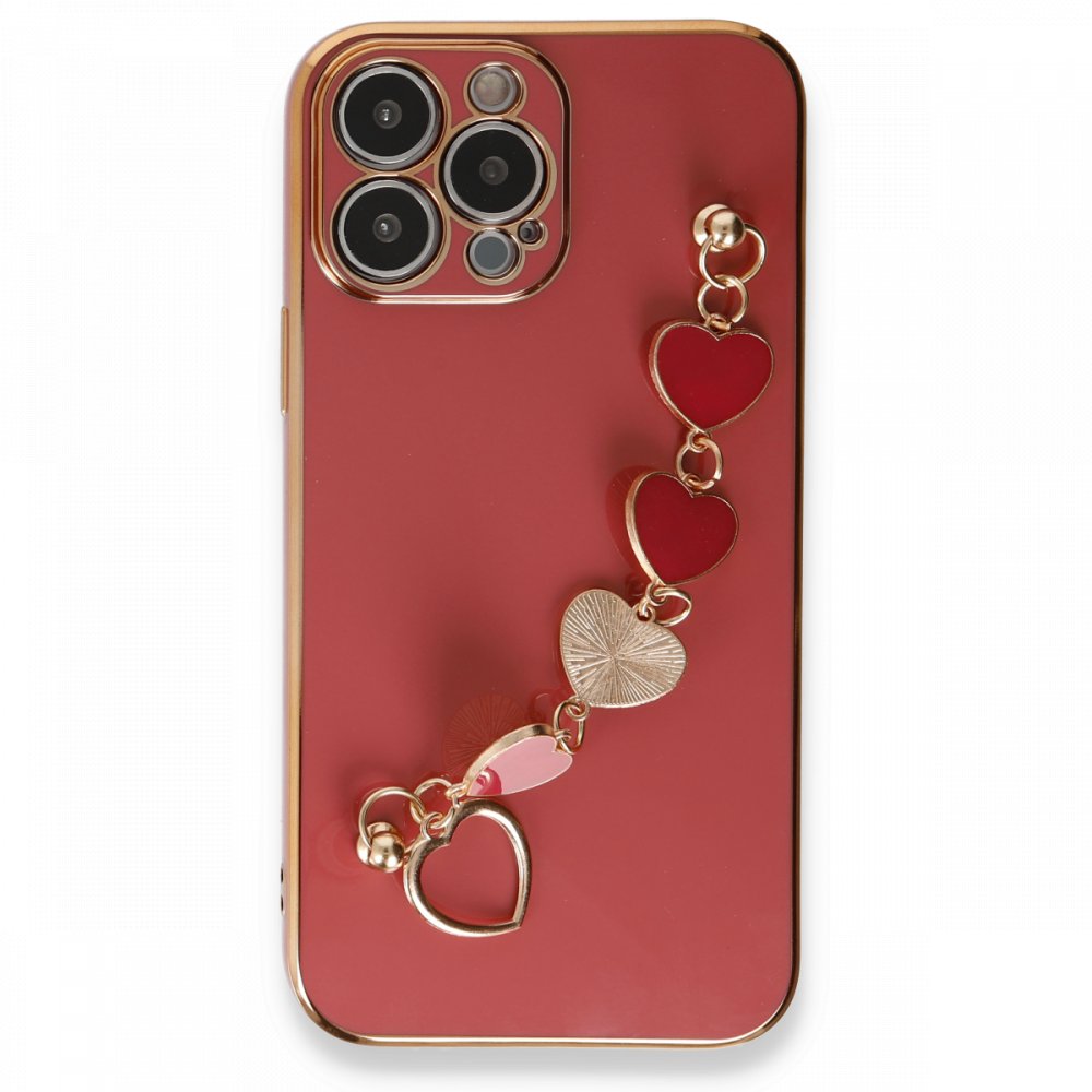 Newface iPhone 13 Pro Kılıf Esila Silikon - Kırmızı