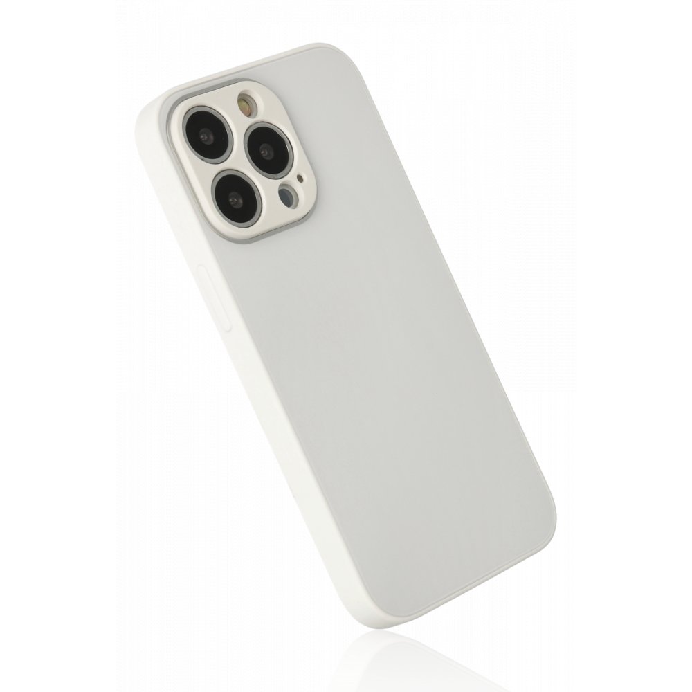 Newface iPhone 13 Pro Kılıf Glass Kapak - Beyaz