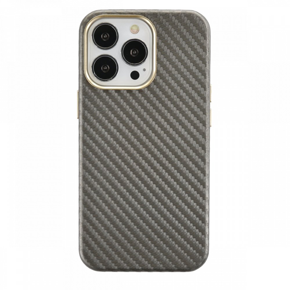 Newface iPhone 13 Pro Kılıf Hibrit Karbon Silikon - Gri