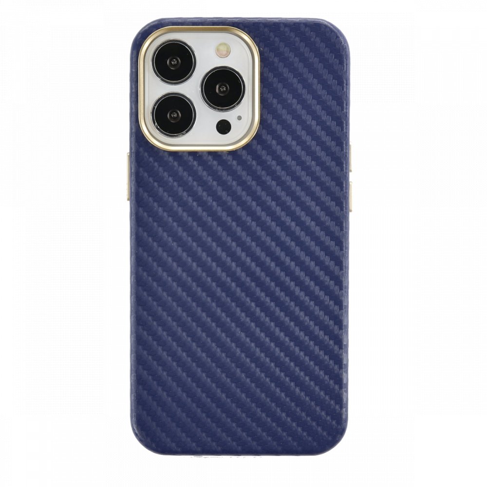 Newface iPhone 13 Pro Kılıf Hibrit Karbon Silikon - Mavi