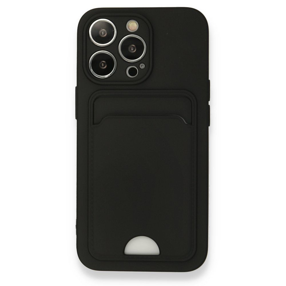 Newface iPhone 13 Pro Kılıf Kelvin Kartvizitli Silikon - Siyah