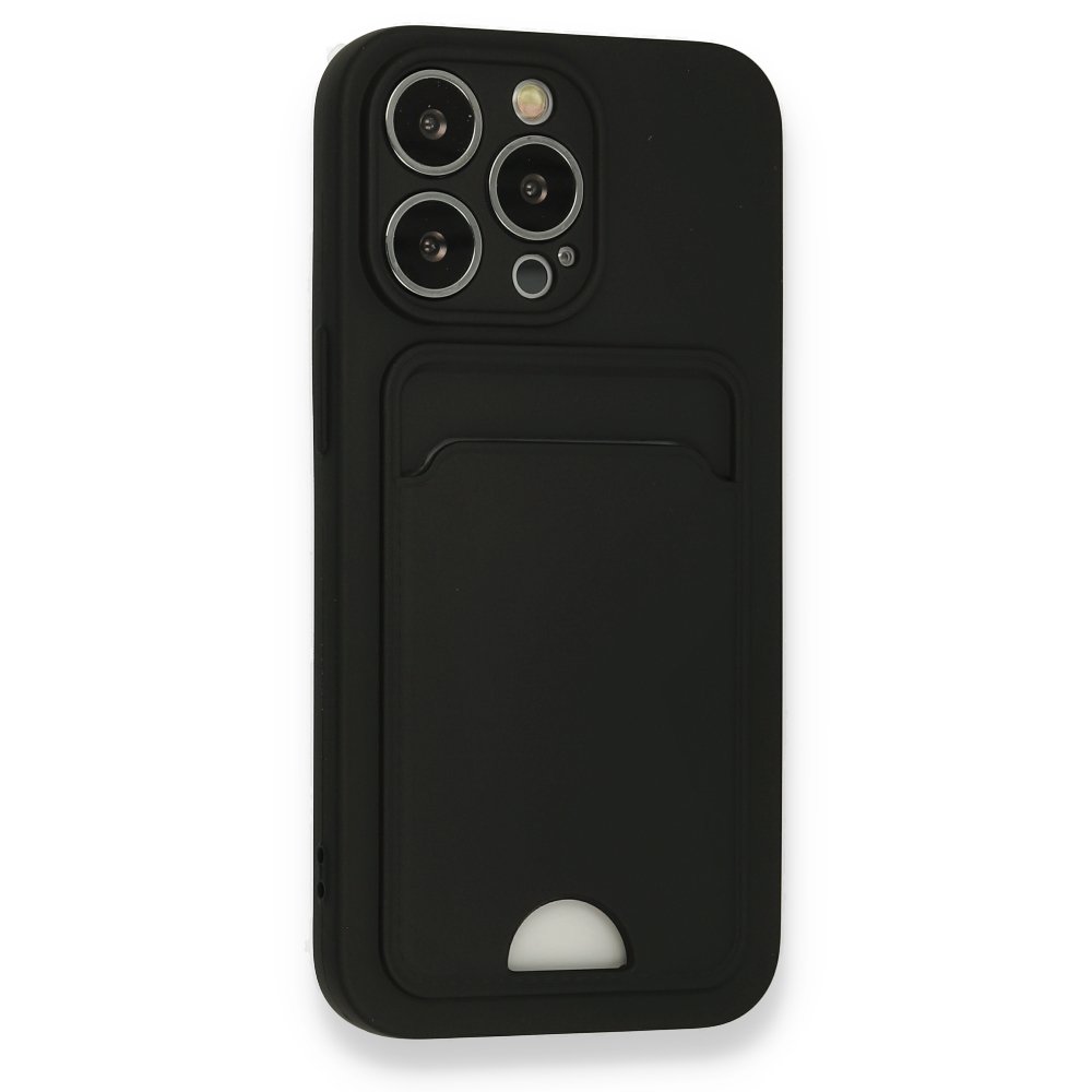 Newface iPhone 13 Pro Kılıf Kelvin Kartvizitli Silikon - Siyah