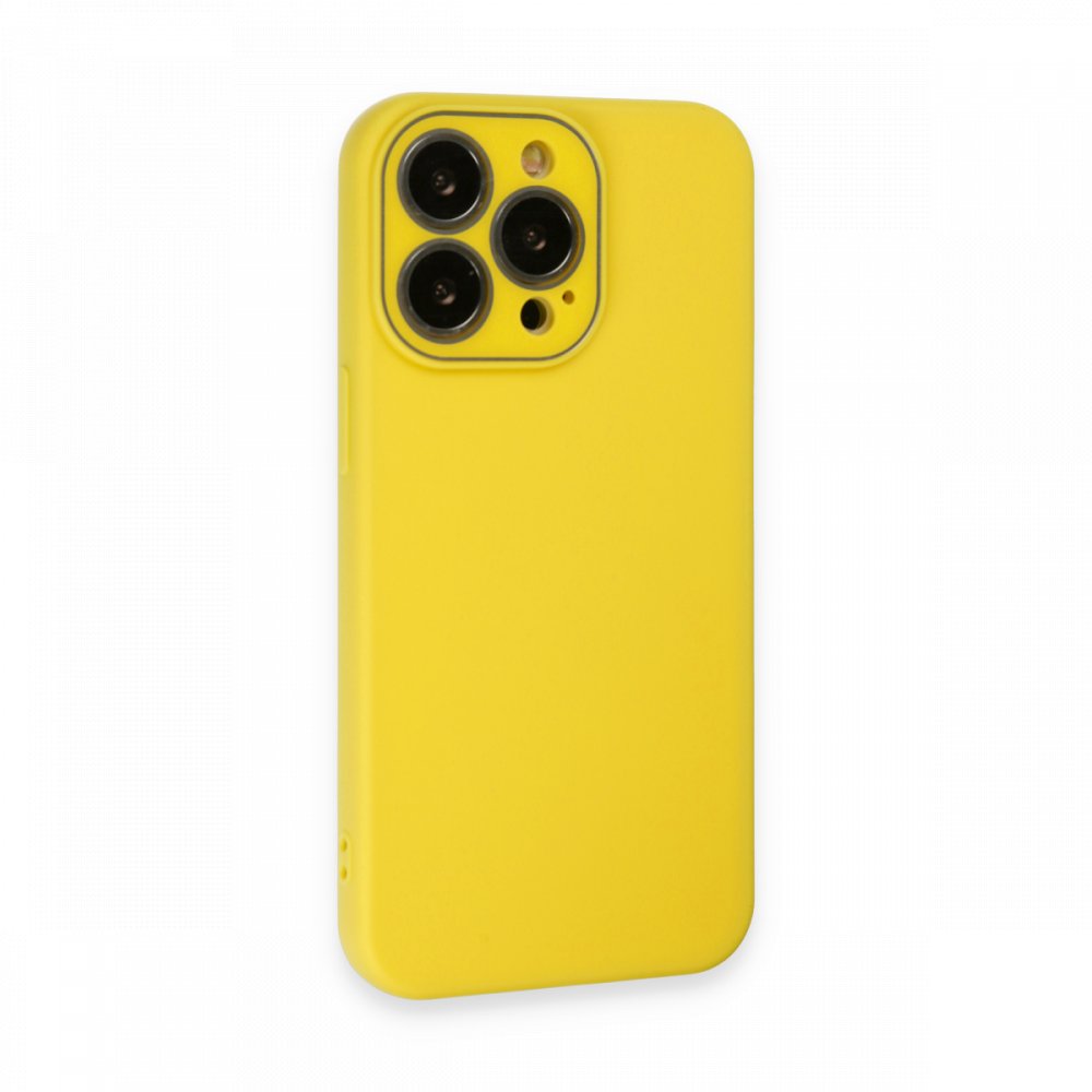 Newface iPhone 13 Pro Kılıf Lansman Glass Kapak - Sarı