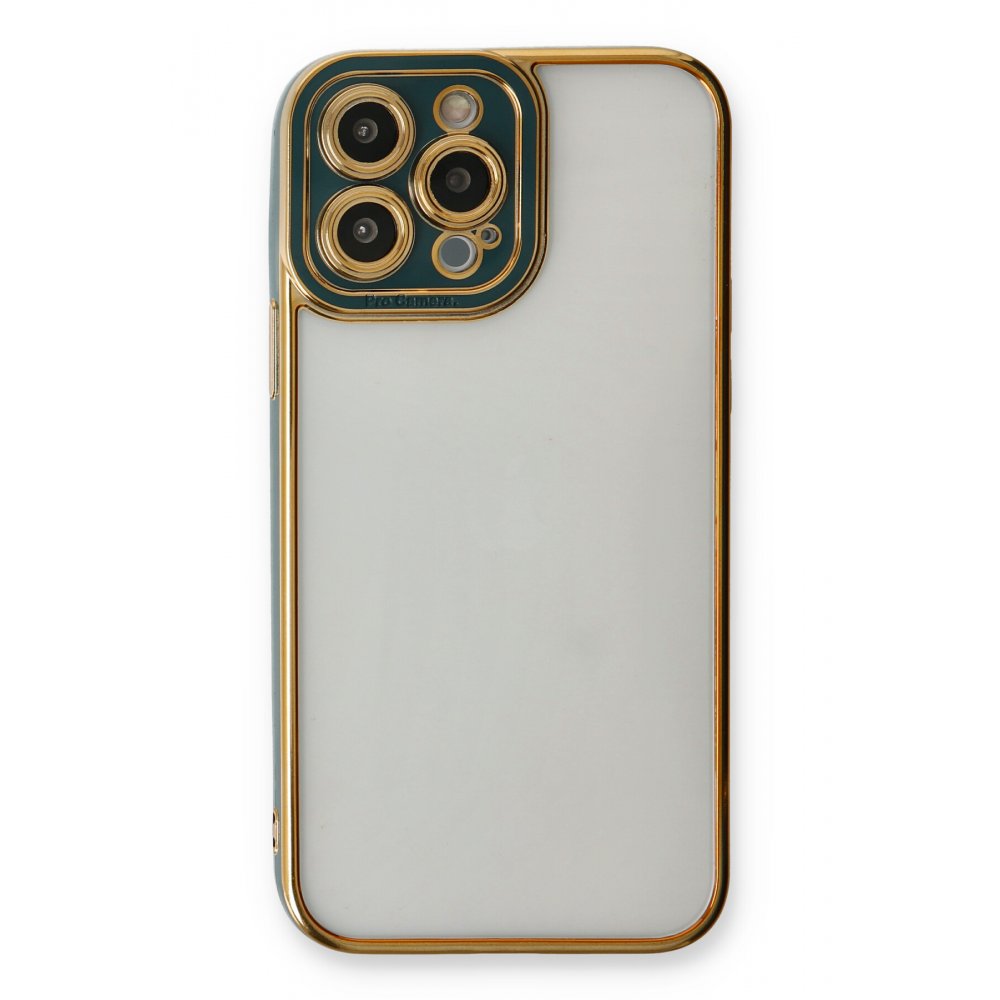 Newface iPhone 13 Pro Max Kılıf Liva Lens Silikon - Yeşil