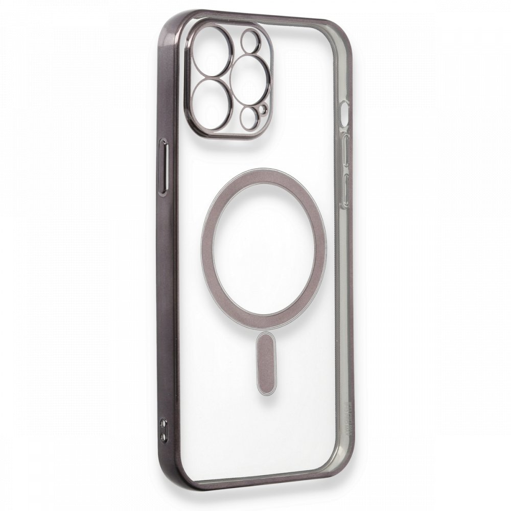 Newface iPhone 13 Pro Kılıf Magneticsafe Lazer Silikon - Siyah