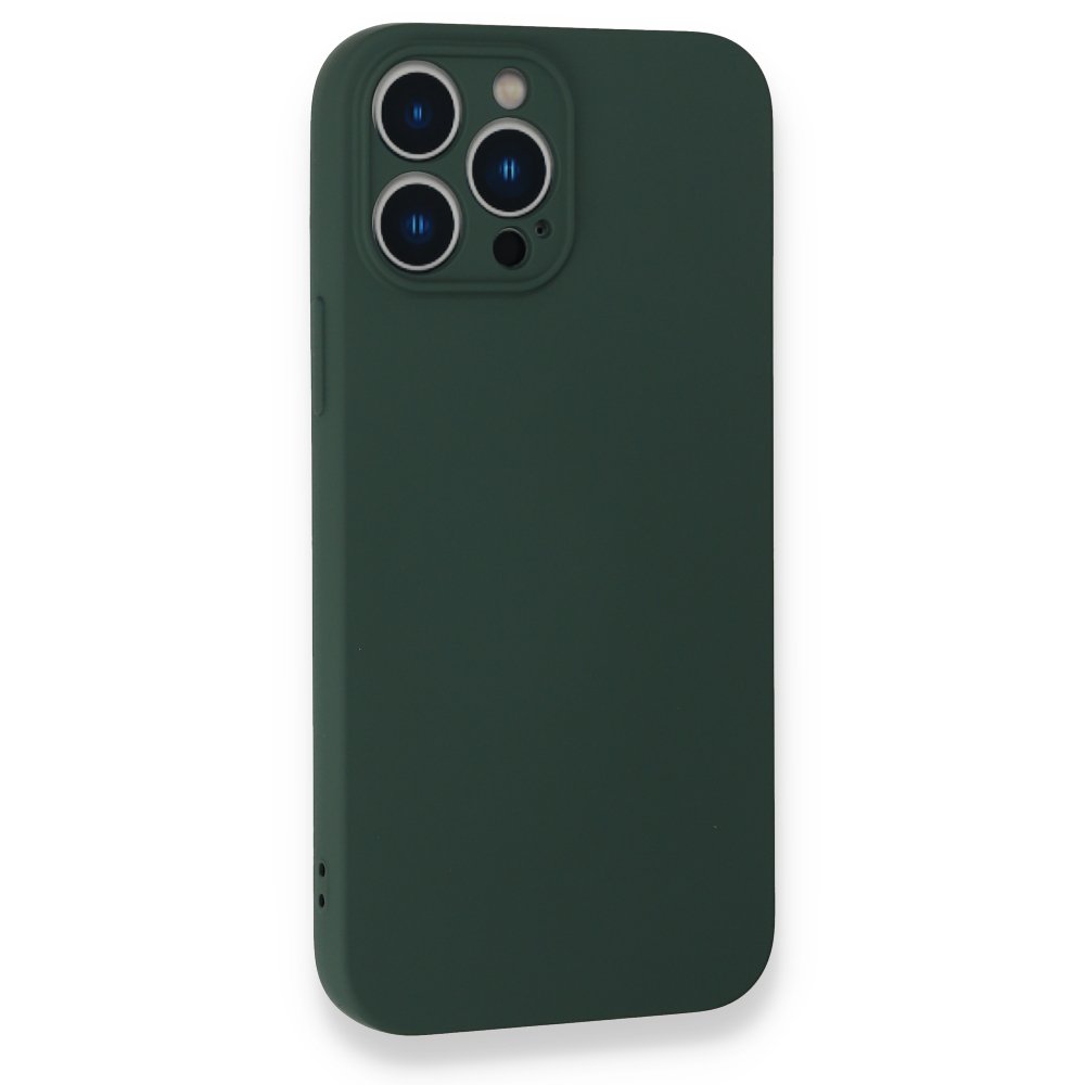 Newface iPhone 13 Pro Kılıf Nano içi Kadife  Silikon - Koyu Yeşil