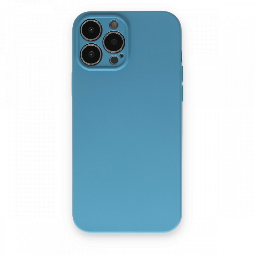Newface iPhone 13 Pro Kılıf Nano içi Kadife Silikon - Mavi