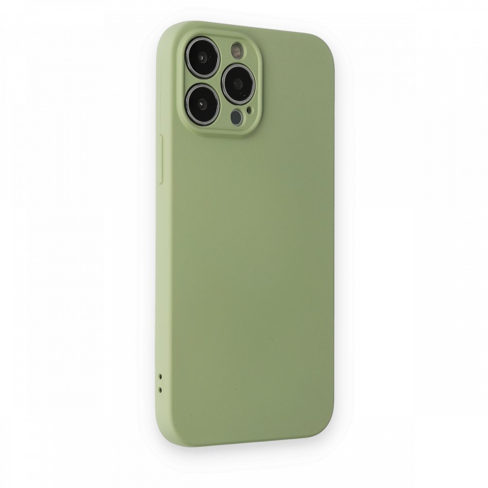 Newface iPhone 13 Pro Kılıf Nano içi Kadife Silikon - Yeşil