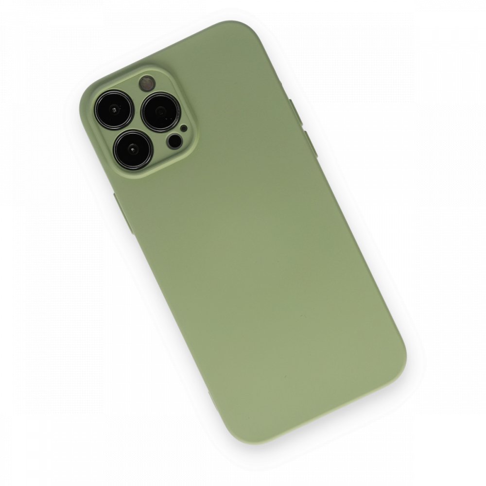 Newface iPhone 13 Pro Kılıf Nano içi Kadife Silikon - Yeşil