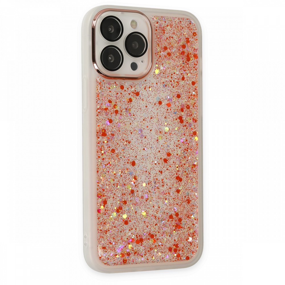 Newface iPhone 13 Pro Kılıf Neon Light Silikon - Kırmızı