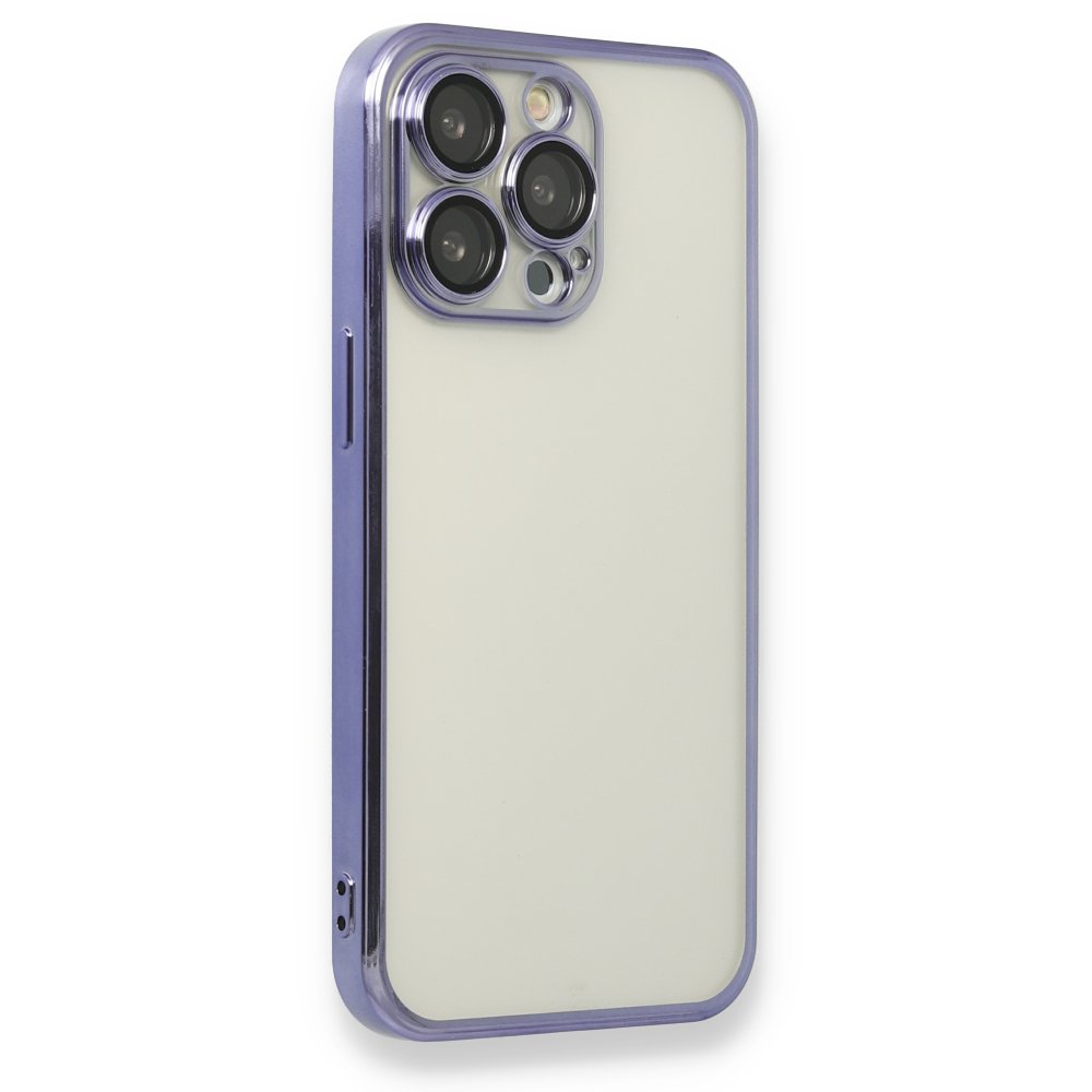 Newface iPhone 13 Pro Kılıf Razer Lensli Silikon - Mor