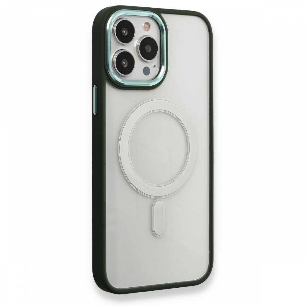 Newface iPhone 13 Pro Kılıf Room Magneticsafe Silikon - Köknar Yeşili