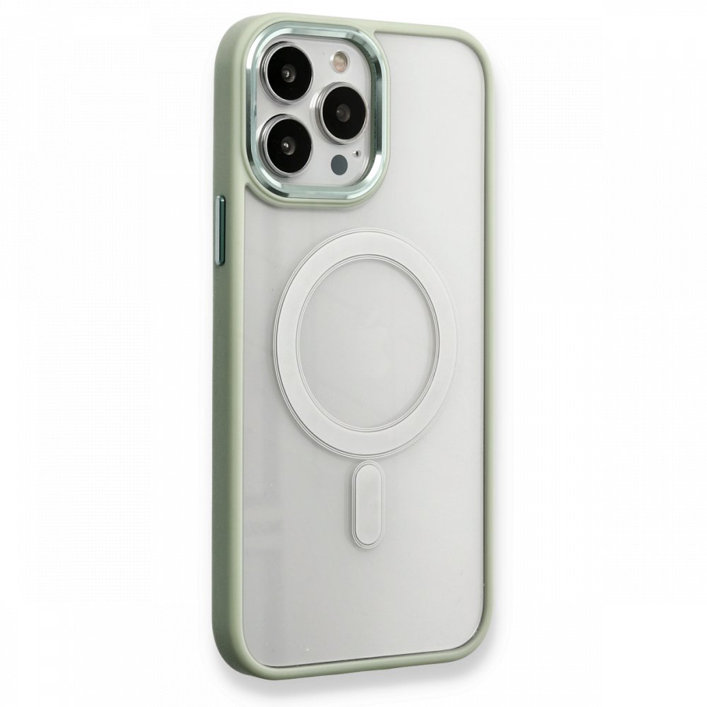 Newface iPhone 13 Pro Kılıf Room Magneticsafe Silikon - Su Yeşili