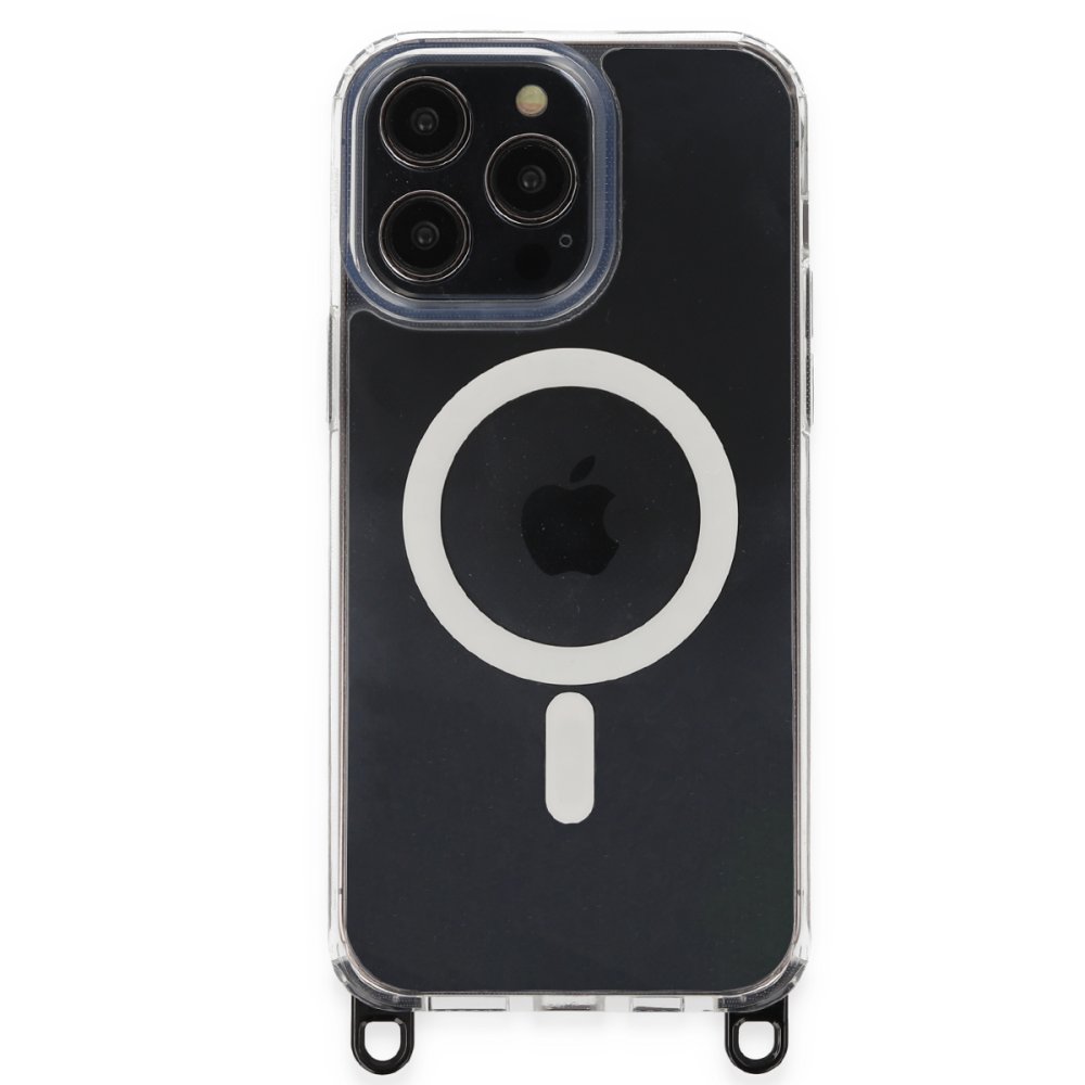 Newface iPhone 13 Pro Kılıf Rope Magsafe Silikon Kapak - Pembe