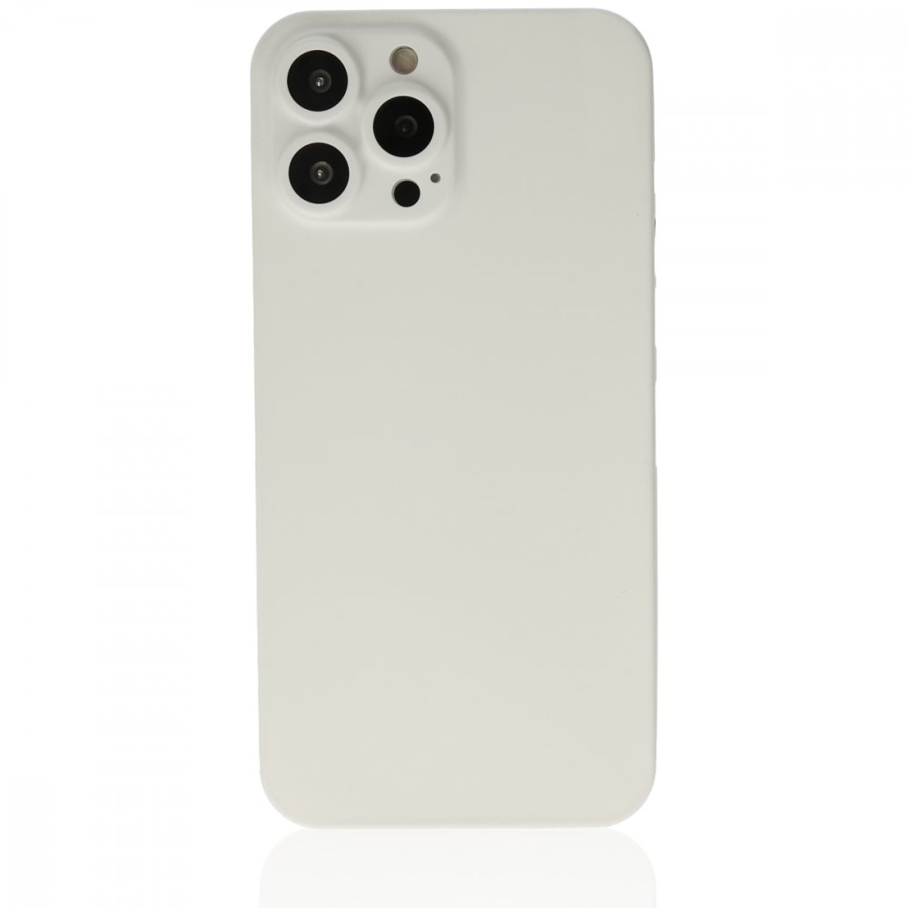 Newface iPhone 13 Pro Max Kılıf 360 Hayalet Full Body Silikon Kapak - Beyaz