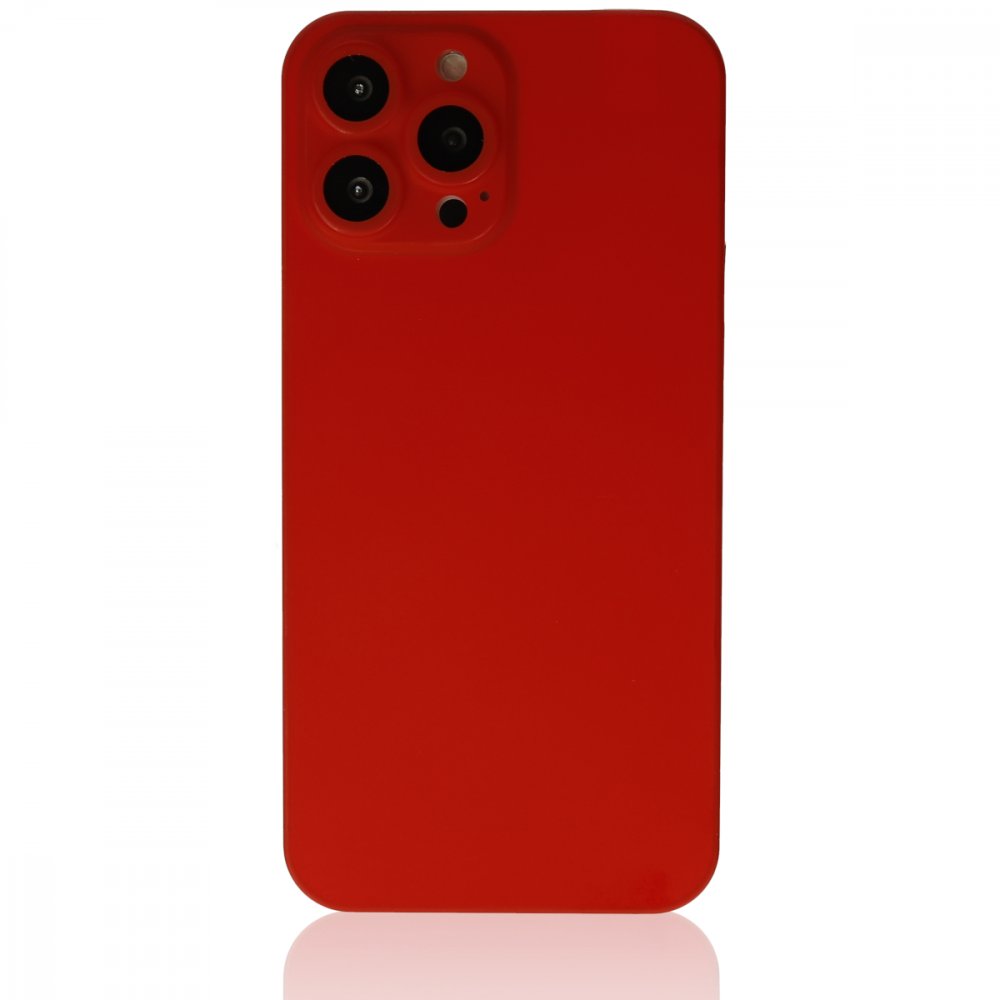 Newface iPhone 13 Pro Max Kılıf 360 Hayalet Full Body Silikon Kapak - Kırmızı