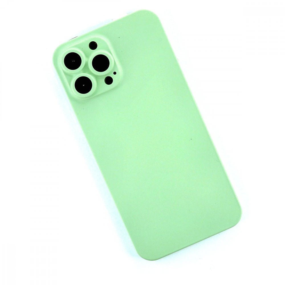 Newface iPhone 13 Pro Max Kılıf 360 Mat Full Body Silikon Kapak - Açık Yeşil