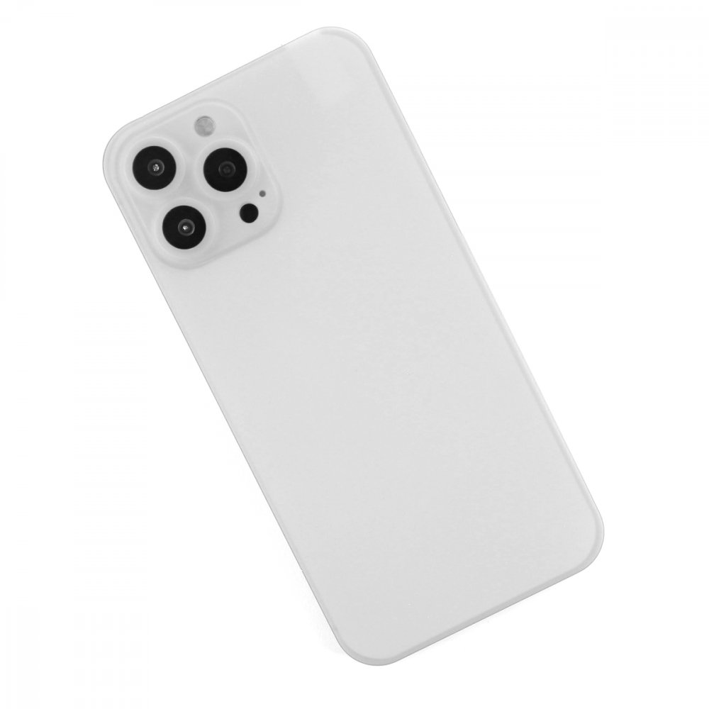 Newface iPhone 13 Pro Max Kılıf 360 Mat Full Body Silikon Kapak - Beyaz