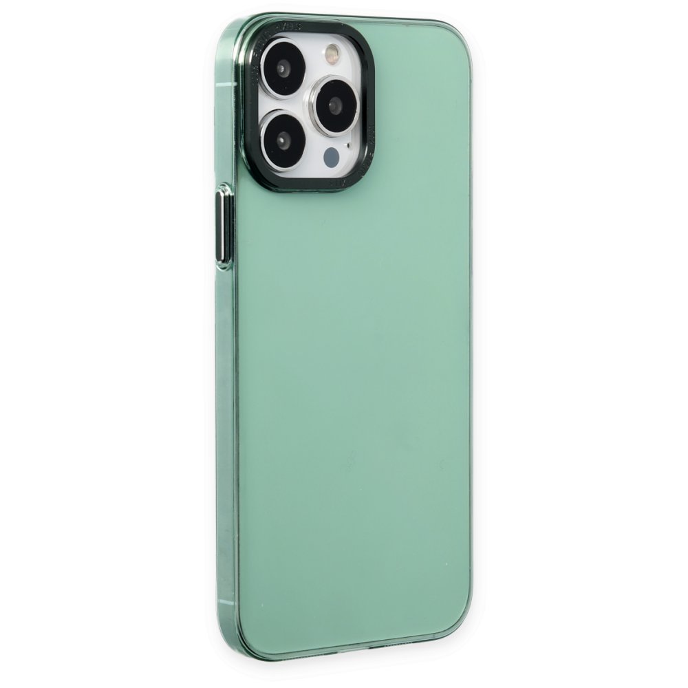 Newface iPhone 13 Pro Max Kılıf Anka PC Sert Metal Kapak - Yeşil