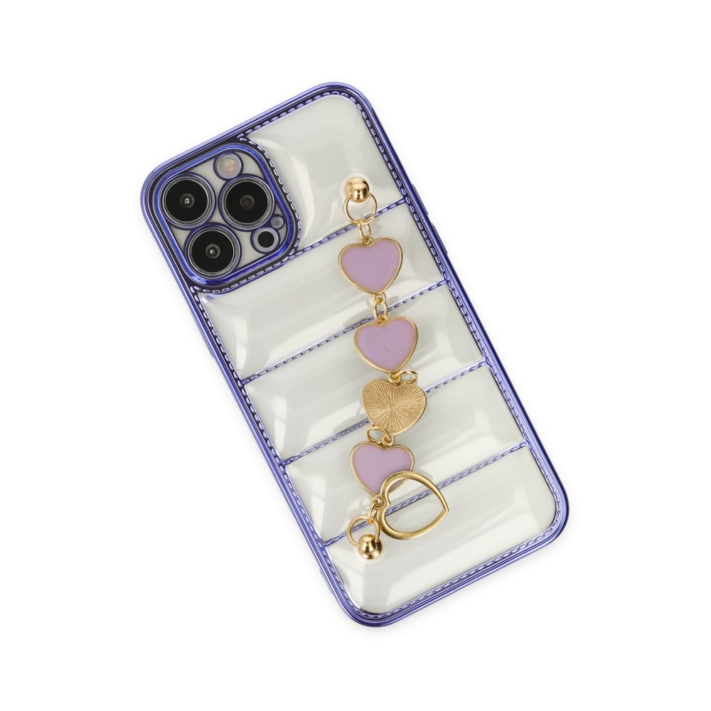 Newface iPhone 13 Pro Max Kılıf Berlin Elcekli Silikon - Mor